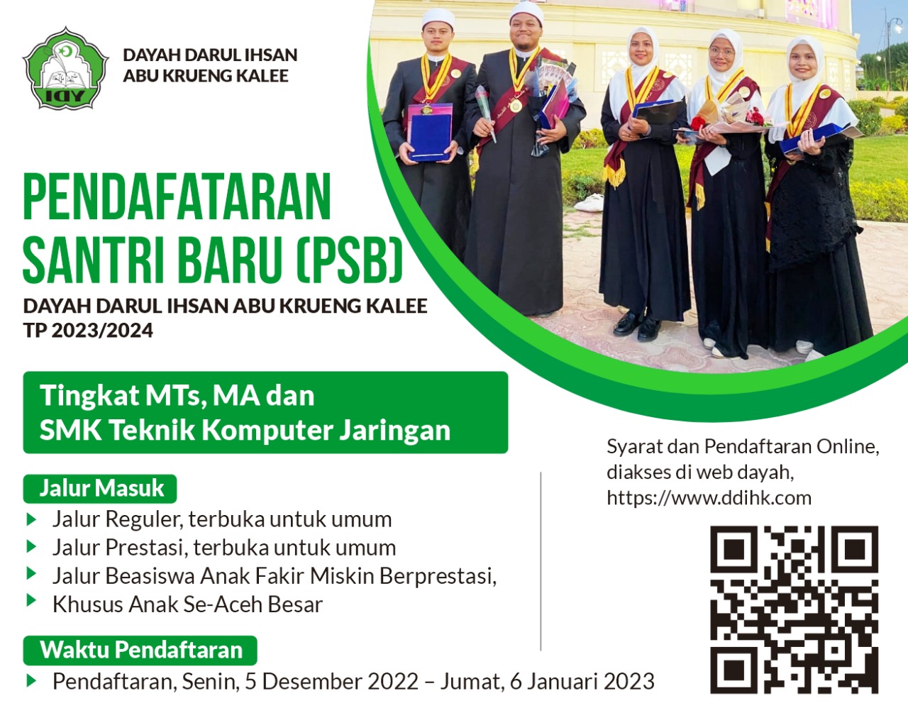 Info Pendaftaran Santri Baru Darul Ihsan TP 2023/2024